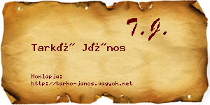 Tarkó János névjegykártya