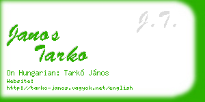 janos tarko business card