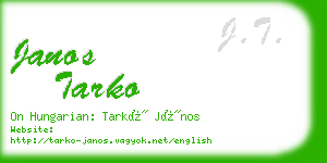 janos tarko business card